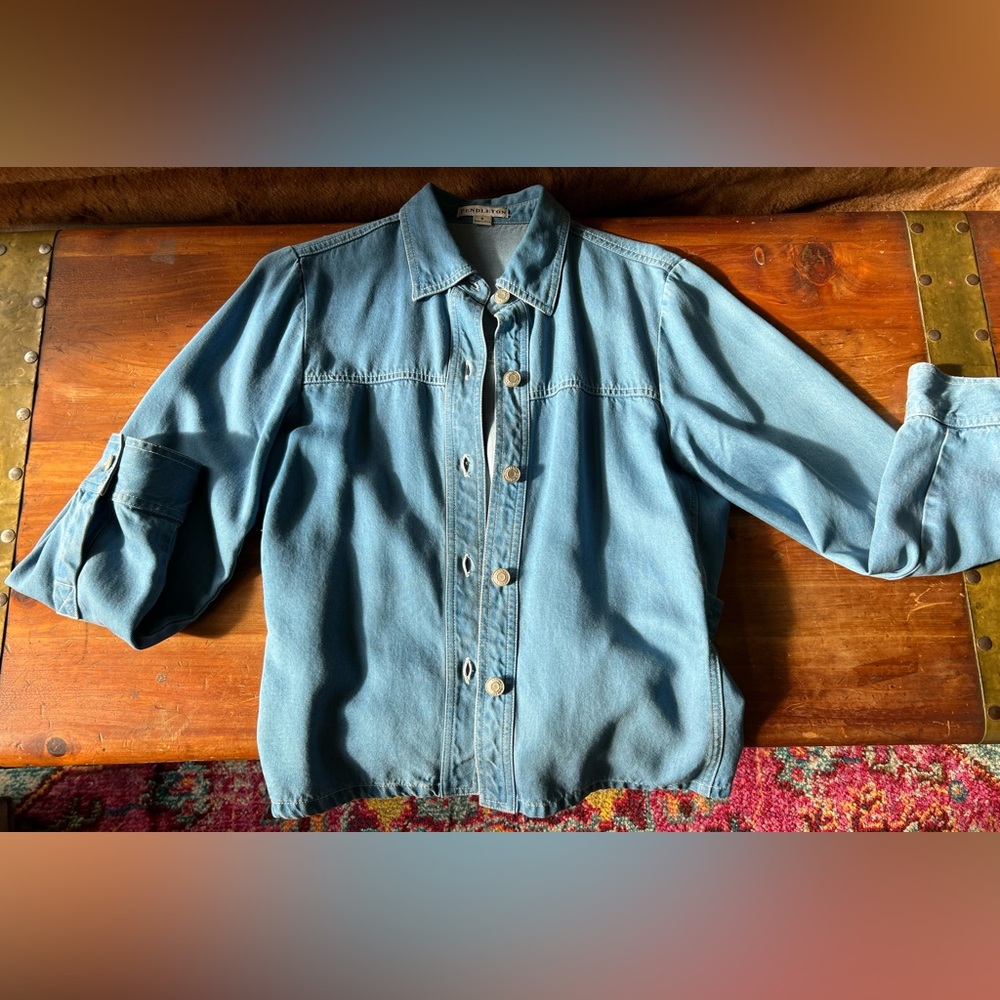 Pendleton Western Light Blue Denim Shirt S
